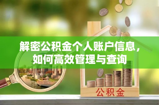 锡林郭勒解密公积金个人账户信息，如何高效管理与查询